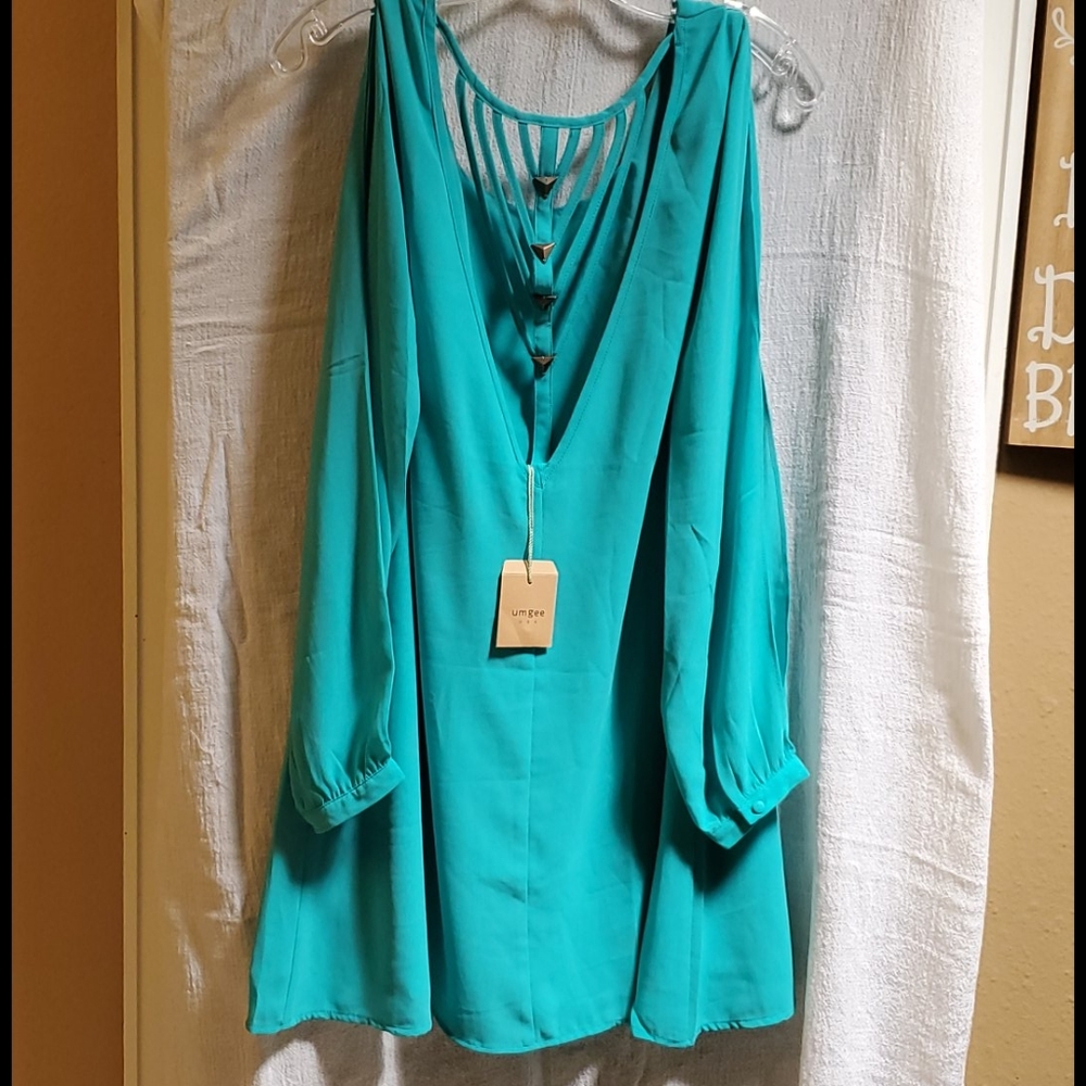 NWT Turquoise Criss Cross Back Dress